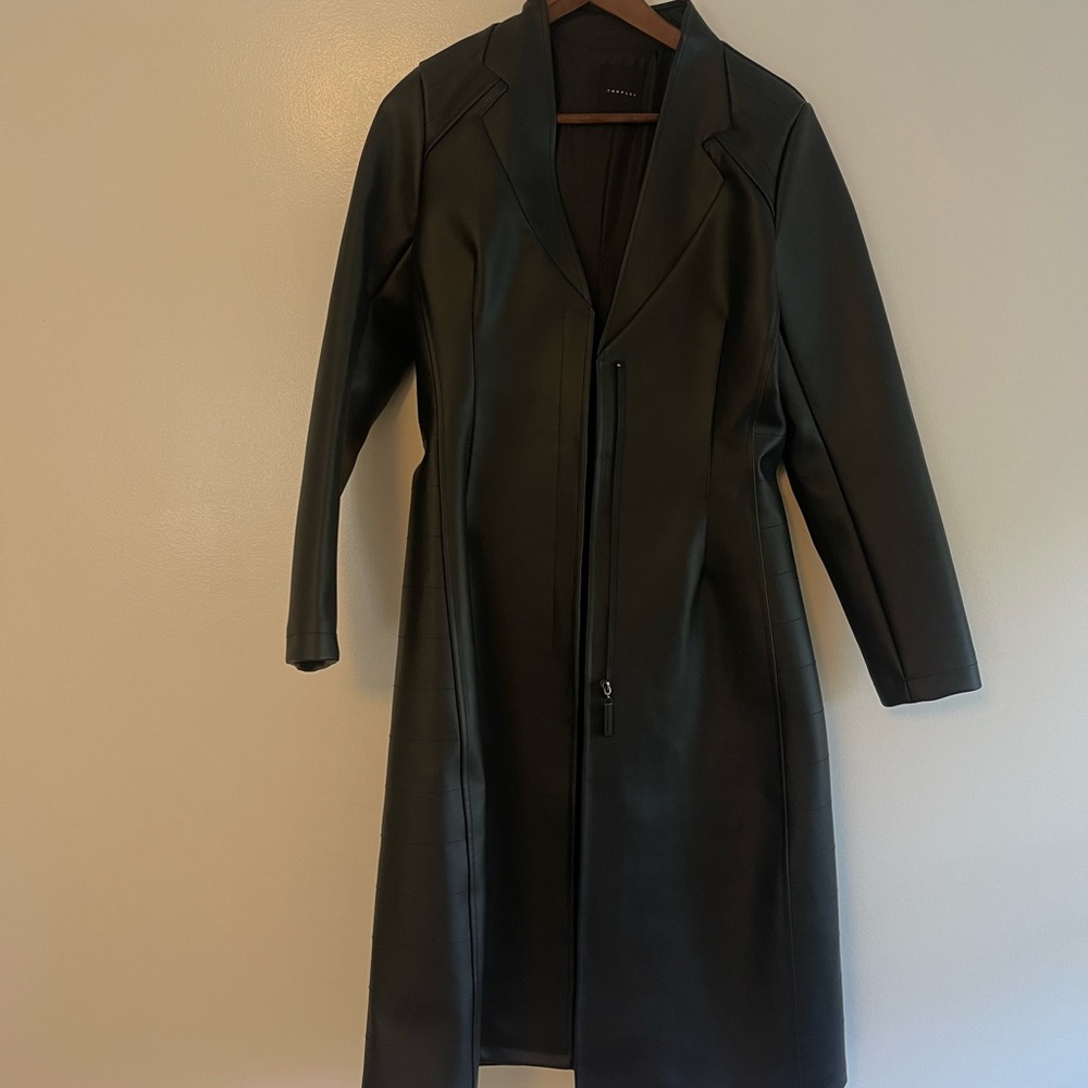 Black Apple Leather Trench